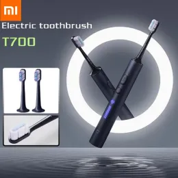 Kafalar Xiaomi Sonic Elektrikli Diş Fırçası T700 Kablosuz Şarj Taşınabilir Tam Makine Su Geçirmez Beyazlatıcı Dişler LED Ekran Diş Fırçası