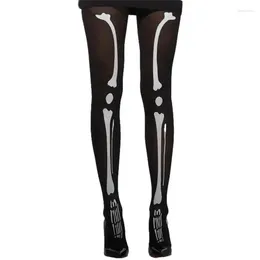 Frauen Socken Skeletthosen Knochen Frauen Strumpfhosen für Erwachsene Standardgröße Kostüm 3D gedruckt Grafik Halloween