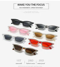 Klasik Kedi Göz Pırlanta Güneş Gözlüğü Popüler El Yapımı Elmas Moda Güneş Gözlüğü Kadınlar İçin UV400 Takı Hediye Aksesuarları Toptan Fabrika 7 Renkler #42