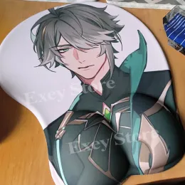 Pads nuovo genshin Impact mouse pad alhaitham tappetino da mouse stereo 3d con polso a riposo anime tappetino da scrivania cartone animato Desaggio regalo di Natale decorazione