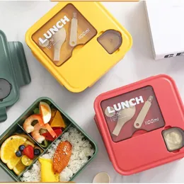 Dinnerware Microwave Lunch Box Portable Grade Plastic Storage Container Minimalist. Sealed Bento Boxes Office Workers