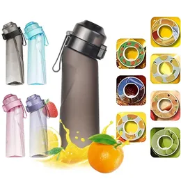 Wasserbecher Sport Plastik Wasserflasche Luft up Geschmackswasserflasche Duft Outdoor Fitness Fashion Water Cup mit Stroh 240412