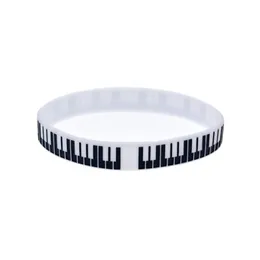 Bracelet de borracha de silicone key de piano de 100pcs, excelente para ser usado em qualquer presente de benefícios para fãs de música213j