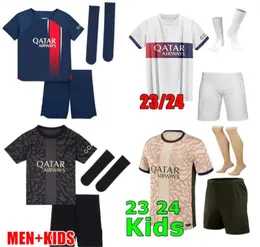 2023/24 Paris Maillots de Football Paris Soccer Jerseys Mbappe O.Dembele M.ASENSIO Lee Kang na camisa de futebol de Hakimi Zaire-EMERY Fãs Maillot Foot Men Kids Kids Kids Kids