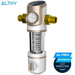 Purifiers Althy Pre4 Whole House Backwash Prefilter Spin Down Sediment Water Filter Central Pre Filter Purifier 4.5t/h + Water Gauge