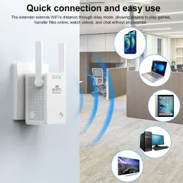 Router 2,4 GHz Wifi Extender Router IEEE 802.11 300 Mbps WiFi Rang Extender 3 Modalità Eu/US Plug 2DBI Antenna con cavo di rete per casa