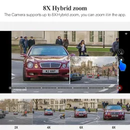 카메라 기술 PTZ 4K 8MP WIFI 카메라 8X ZOOM 무선 IP 카메라 듀얼 렌즈 양방향 오디오 색상 야간 비전 인간 탐지 ONVIF