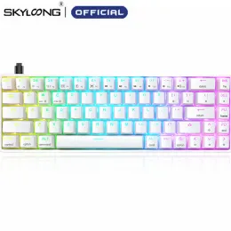 Klavyeler Skyloong Bluetooth Kablosuz Mekanik Klavye GK68S 65% 68 Anahtarlar Optik Sıcak Değiştirilebilir Oyun Klavyeleri Oyun Masaüstü SK68S