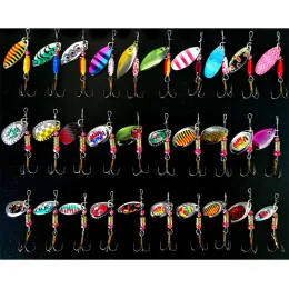 Tillbehör Zwicke 30st Spinner Fishing Lure Kit Metal Sequin Spoon Hard Bait Fishing Wobblers Set Fishing Tackle Isca Atificial Lure Pesca