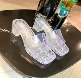 Sommer Ladies Jelly Slipper Highheeled Sandals Transparent Pantoffers Nonslip Sandals Mode Outdoor Atmungsschuhe Factory PR2095319