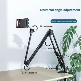 Stands Long Arm Phone Stand Tablet Holder/Metal Base 360° Multiangle Adjust Extension Support 3.510.6in Desktop Bedside Overhead Shot