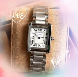 Relogio Feminino Womens kleine Uhren 28mm Roségold Silber Farbe Süßes Lady Quarz Batterie Hochwertige Feste feine Edelstahl -Gürteluhr Square Tank Roman Uhr