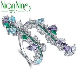 Anelli Nianning 100% Topaz 925 Sterling Silver Rings 2022 Nuova tendenza Donne Green Stone Gem Gemstones Gift S925 Fine Jewelry 7035