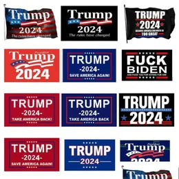 Bannerflaggor Trump Election 2024 Håll Amerika hängande stora banners Digital Print Donald Flag Biden HH21-56 Drop Delivery Home Garden OT0HT