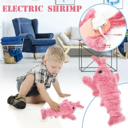 Toys Electric Simulation Hummer Jumping Cat Toy Shrimp Moving Toy USB Ladung lustiges Plüschspielzeug für Hundekatze Kinder gefülltes Tierspielzeug