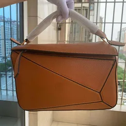 High-End Designer Bag Women's One Shoulder Tote Bag Stylish Design Leather Patchwork Pillow Handbag Luxury Versatile Handheld Crossbody Geometry Bag