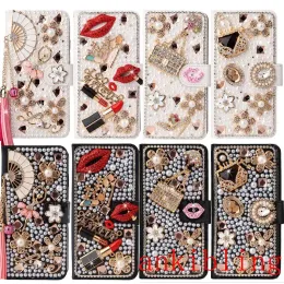 Portafogli bling cristallo portafoglio in pelle Diamond Case per Apple iPhone 12 11Pro xs max xr 7p 8lus 6s Cover