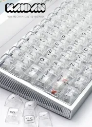 Zubehör Kaidan 132 Tasten DIY Weiß transparenter Keycap CBSA -Profil -Kristallschlüsselkaps für MX MECHICAL Tastatur ISO Layout RGB -Schlüsselkappe