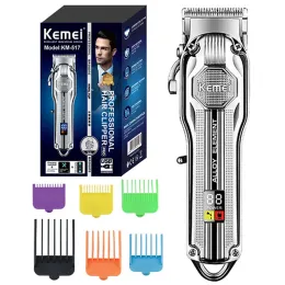 Clippers original Keme Full Metal Metal Cordless Barber Cabelo aparador profissional de cabelo profissional para homens Máquina de cabelo elétrico ajustável