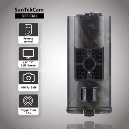 Cameras SunTekCam 16MP 1080P Hunting Trail Camera with Night Vision IP56 Waterproof 0.5s trigger time Photo Trap Camera Wild Cameras