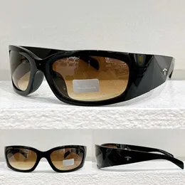 Lüks kadın tasarımcı sembol güneş gözlüğü spra14 moda polarize güneş gözlüğü siyah geometrik çerçeve UV400 kahverengi lensler erkekler sarar spor güvenlik gözlükleri en iyi kalite