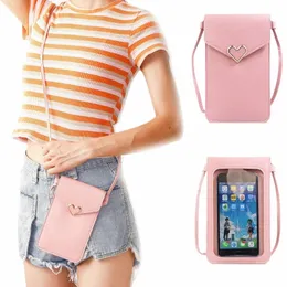 Heiße fi tragbare Frauenbeutel Brieftaschen Touchscreen -Mobiltelefon Phen -Geldbeutel von Frauen Strap Handtasche Frauen Crossbody -Umhängetasche 36xg#