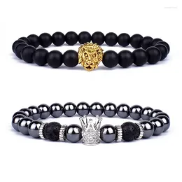 Странд 2pcs cour Golden Lion Gematite Bead Bracelet Мужчины