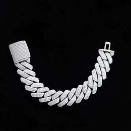 Preço de fábrica Moissanite Diamond VVS 925 Silver Iced Out Cuban Link Bracelet 8mm Hip Hop Cuban Bracelet Jewelry