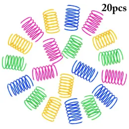 Toys Novo 20pcs gato brinquedo de primavera plástico plástico bobina colorida spiral springs Ação Pet