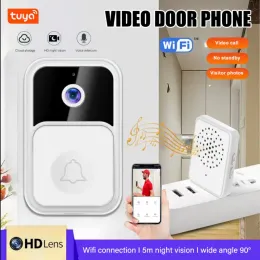 Controle Tuya Smart Doorbell Câmera V9 Telefone impermeável via IWFCam Segurança Mini Câmera da Bateria de Bateria de Bateria WiFi Tuya Câmera