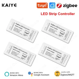 Kontrol Tuya Zigbee RGB Denetleyici 15A 12V 180W Akıllı Yaşam Ağ Geçidi Hub 5V 24V Alexa Google 3ch Cob RGB LED Şerit Işığı Zigbee Denetleyicisi