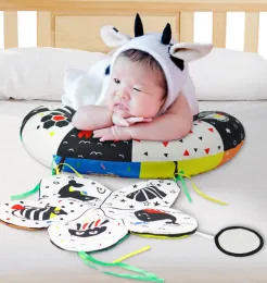 Dolls Infant Tummy Time Pillow Toy Black and White High Contrast Baby Toy with Mirror Montessori Sensory Toy for Toddler 0 12Month 1