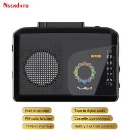 Игрок EZCAP246 Protable USB C Cassette Tail Player для MP3 Converter с динамиком AM/FM Radio Music Type C Cassette Player для Windows