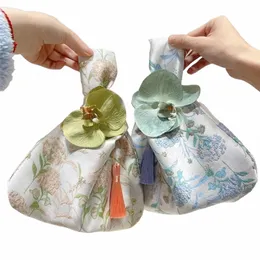 Fr Pendant Cosmetic Bag Temperament Chegsam Accores Tassel Knot handledspåse liten artikel påse ny kinesisk stil handväska s9lk#