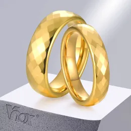 عصابات Vnox Tungsten زفاف الأزواج للأزواج ، فرقة إصبع المعين متعددة الأوجه ، 4 مم/6 مم نساء وعد المجوهرات المشاركة