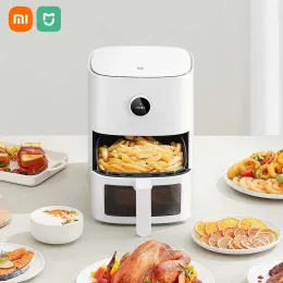 Fryers Xiaomi Mijia Smart Air Fryer Pro 4L Hot -Ofen -Kochherde an sichtbare Fenster -App -Timing -OLED -Bildschirm ohne Öl 360 ° Heißluft Fritteuchter