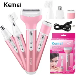 Clippers 4 in 1 Kemei Frauen Epilator Weibliche Augenbrauen -Trimmer Lady Rasierer für Haarentfernung Rasiermaschine Gesicht Depilador Bikini Depilatory