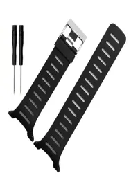 Резиновая часовая полоса для Suunto T1 T1C T3 T3C T3D T4C T4D Smart Watch Black Strap Silicone Bins 36351507684912