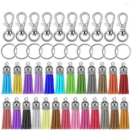 Keecheins 30pcs ganci girevoli con anelli chiave e nappe multicolori in massa