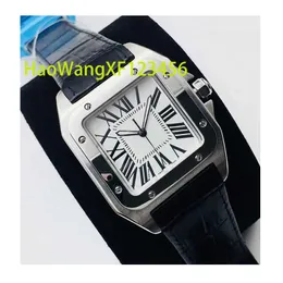 39.8MM Luxury Automatic Mechanical Men Watch Square Case Calendar Display Roman Numerals Leather Strap Wrist Watch Gifts