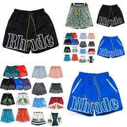 Mens Swim Shorts Rhude Designer Shorts Women Swimming Shorts Hip Hop High Street Sports Print Fashion RH Training Beach Short Men Elastic Waist RunningShort Pant