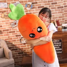 Bambole 45110 cm Pianta da cartone animato Sorriso Carrot Plush Plush Simulazione simulazione di carrite cuscini bambole di cuscinetti faticosi per bambini regalo per bambini