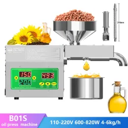 Pressers B01S New Intelligent Oil Press Machine 온도 제어 스테인레스 스틸 오일 오일 오일 추출기 냉수/뜨거운 압착기