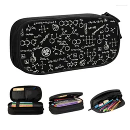 Cosmetic Bags Science Chemistry Pattern Pencil Cases For Girls Boys Large Capacity Lab Tech Formulas Pen Bag Box School Accessories