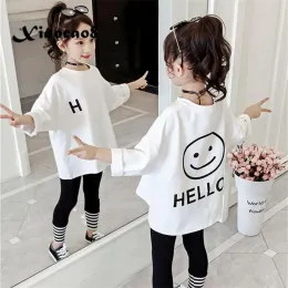 T-shirts Toddler Kids Full Tshirts Girls Leatter Casual Tops Koszulka Teenage Big Girls White T Shirt Children's Clothes Tee 8 6 10 12