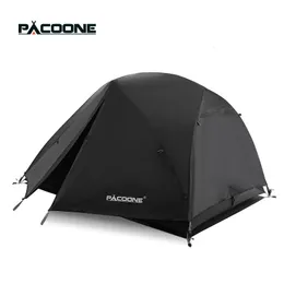 Pacoone Ultralight 20d Nylon Camping barraca portátil Backpacking Tent de ciclismo impermeável à prova de viagens de viagem ao ar livre Tent de praia 240419