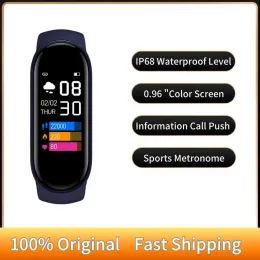 손목 밴드 스마트 브레이슬릿 7 색 혈액 산소 스마트 밴드 피트니스 트레이크 심박수 모니터링 IP68 PK Xiaomi Mi Band 4 5 6에 대한 방수