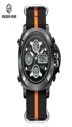 Reloj Hombre Goldenhour Outdoor Sport Watch Männer Leinwand Straße Auto Date Display Man Armwache Relogio Maskulino25251304815