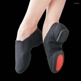 Scarpe da ballo esterno in gomma morbida donna tela tela jazz balletto jazz coda fitta yoga