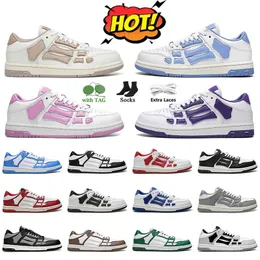 Мужчины женщины Amirir Shoes Skelet Bones Sports Trainers Fashion Skel Top Low Skel Skelet Luxury Designer синий красный белый черный зеленый серая квартира Оригинальные кроссовки OG